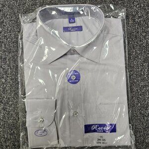 Men's Regular Fit Long Sleeve Solid Color Dress Shirts LtGrey